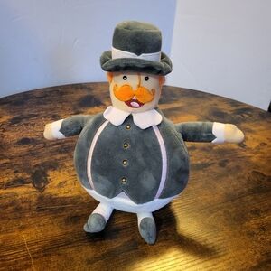 Plush Gentleman Doll in Sage Green with Pink Trim